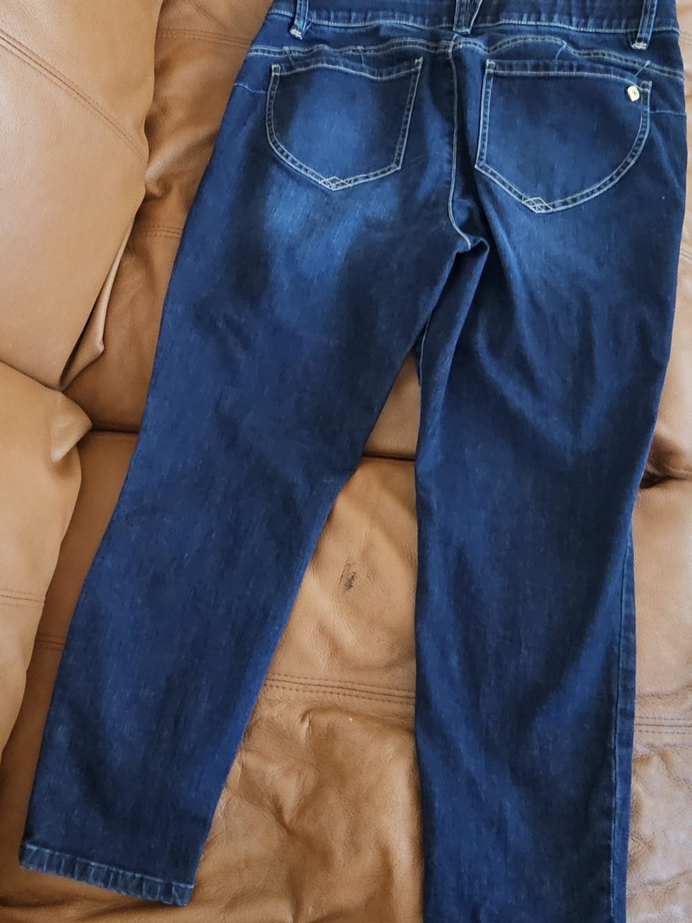 Democracy Women's Skinny Jeans - Dark Blue with Gold Hardware - Picture 4 of 7